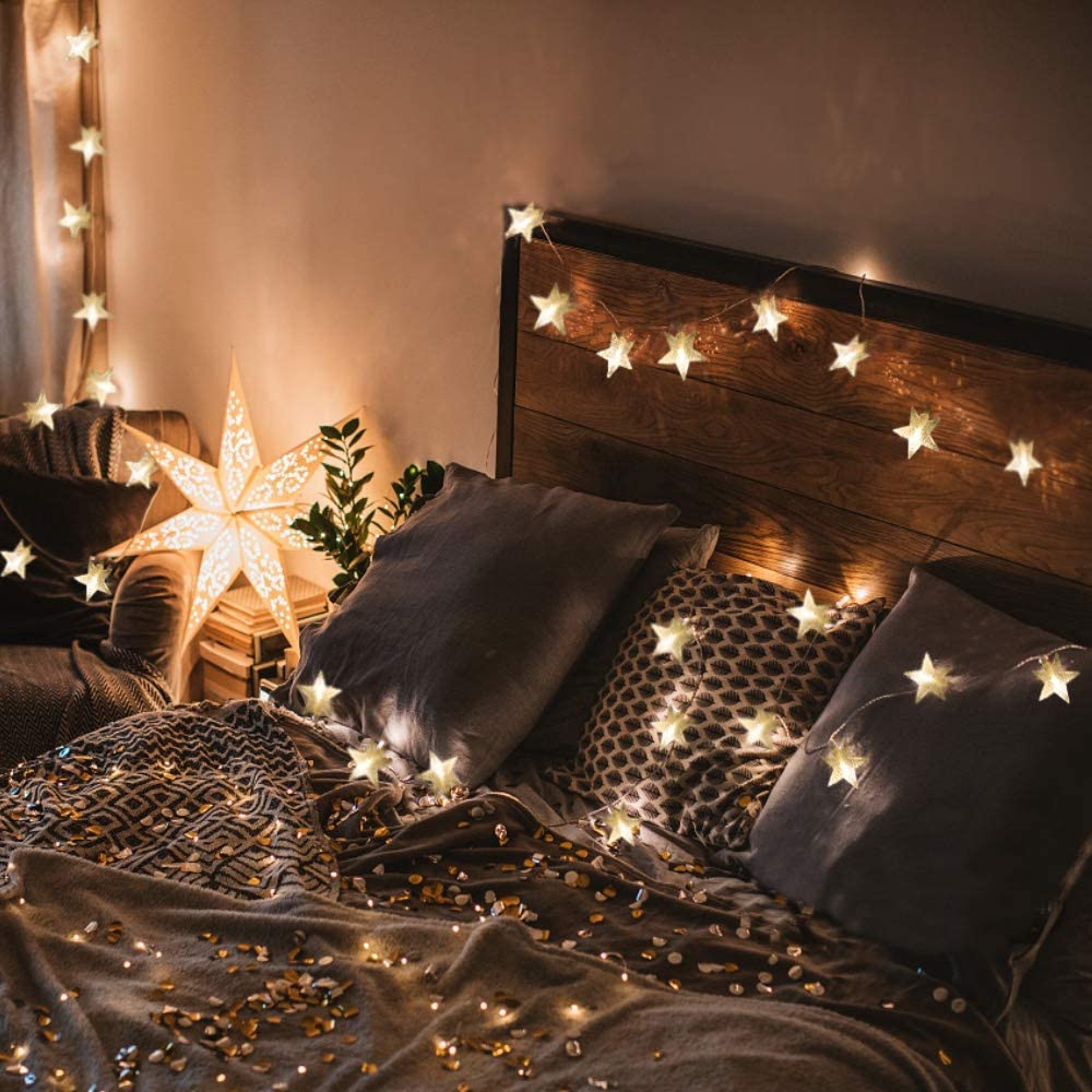 Extendable Waterproof Decorative Star Twinkle Lights 43 ft in with 8 Flashing Modes