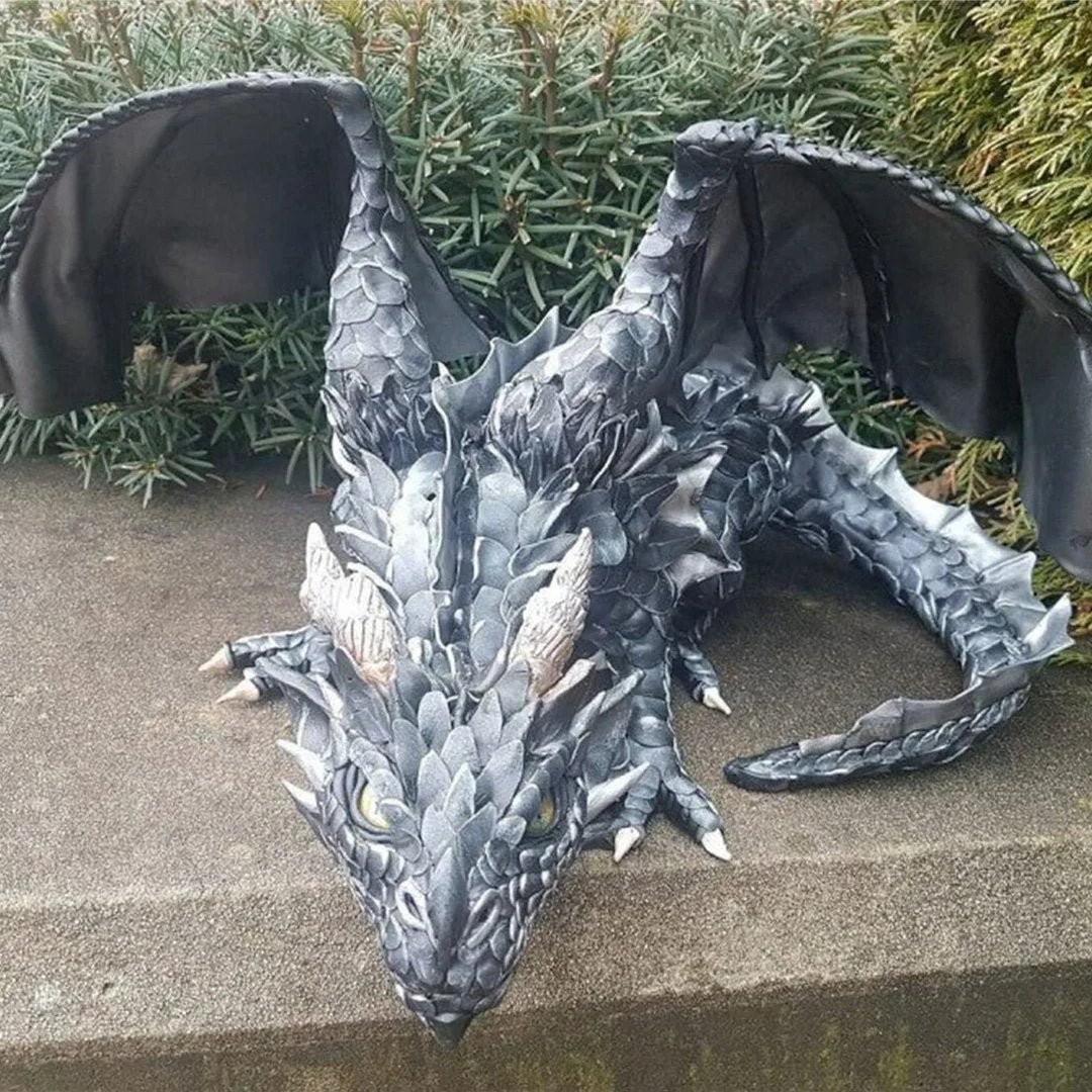Garden Guardian - Big Squatting Dragon Art Sculpture