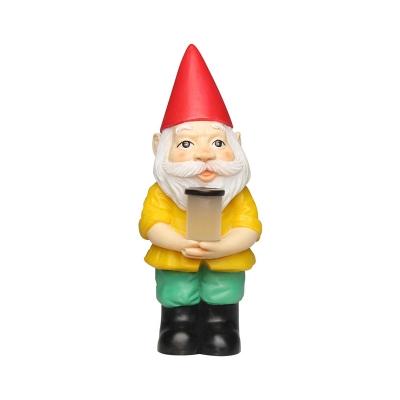 5 PCs Santa Claus Resin Stake Lamp Cartoon Yellow LED Solar Pathway Light for Christmas Decor