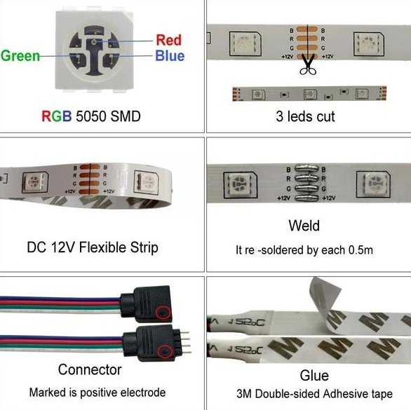 Color Changing LED Light Strip 2.0 (More Colors & Modes)