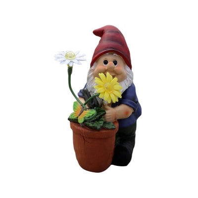CElfin and Sunflower Resin Ground Light Kids Blue/Green Solar Operated LED Pathway Lamp