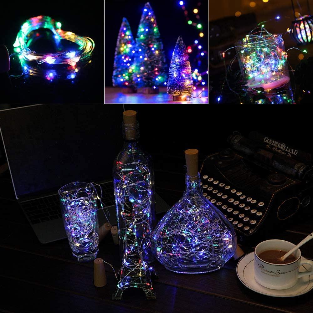 16 Pack Battery Operated LED Cork Lights Warm White 2M 20LEDs String Lighting