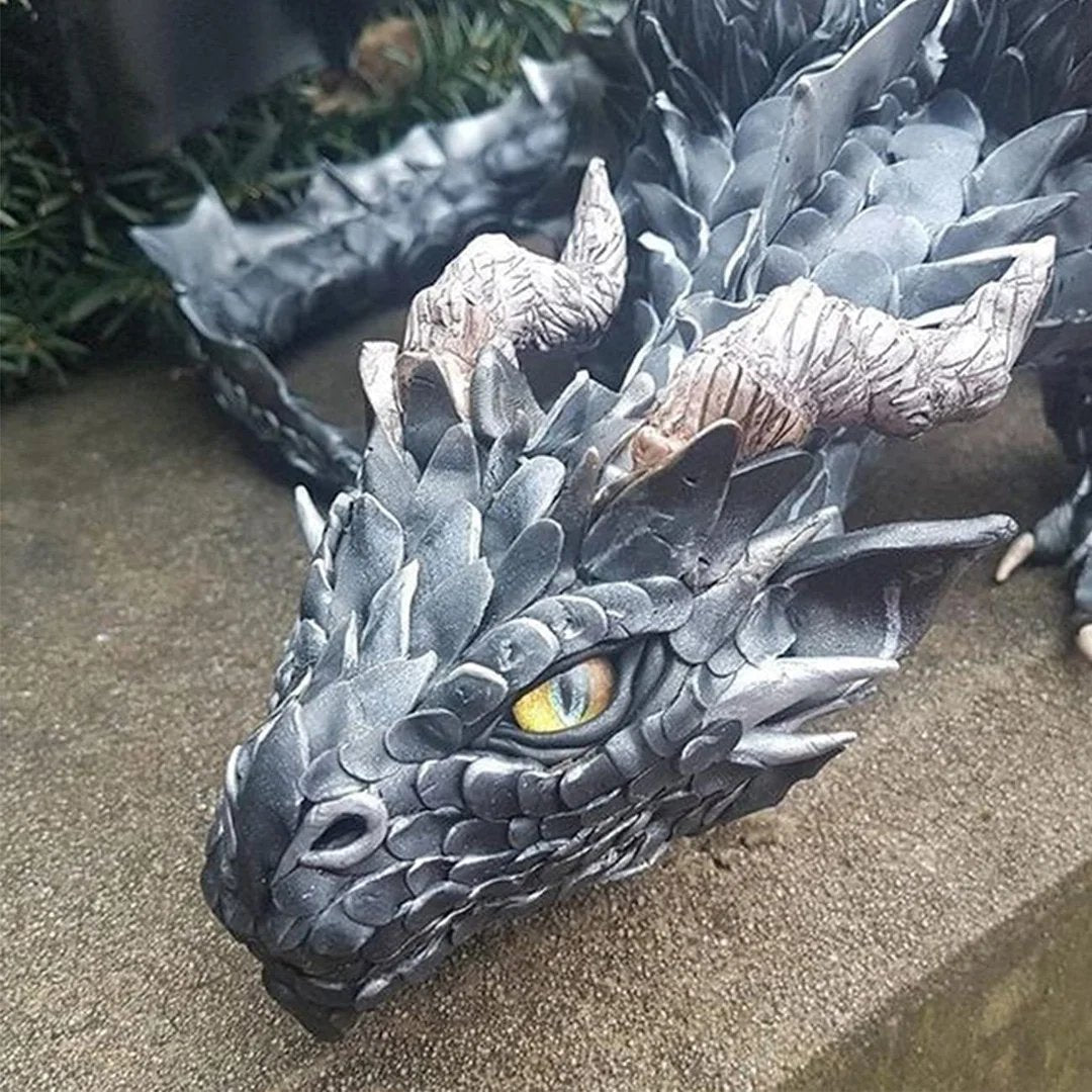 Garden Guardian - Big Squatting Dragon Art Sculpture