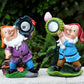 2-Pack Handmade Sprite Solar Path Light Cartoon Resin Brown/Orange/Purple-Blue LED Ground Lighting for Backyard