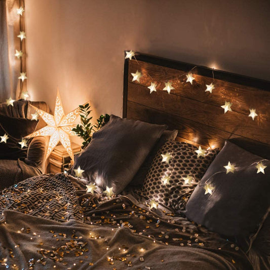 Extendable Waterproof Decorative Star Twinkle Lights 43 ft in with 8 Flashing Modes