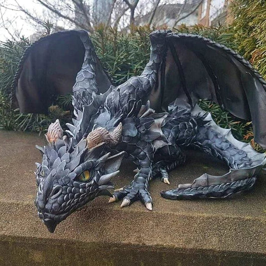 Garden Guardian - Big Squatting Dragon Art Sculpture