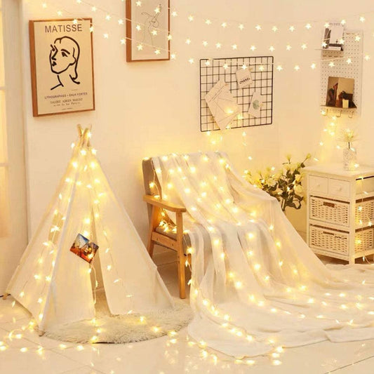 Extendable Waterproof Decorative Star Twinkle Lights 43 ft in with 8 Flashing Modes