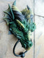 DRAGON DOOR KNOCKER WEIGHTY GREEN GOTHIC DRAGON DECOR