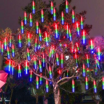 8ft Romantic Modern Cascade String Light Plastic 36 Lights Patio Solar LED Festive Lighting in Clear