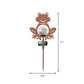 Clear Crackle Glass Ball Stake Light Set Modern Solar Operated LED Ground Lamp with Coffee Frog Silhouette for Patio