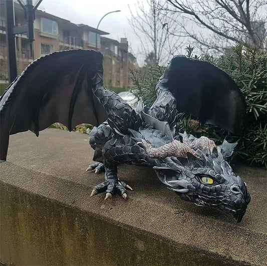 Garden Guardian - Big Squatting Dragon Art Sculpture